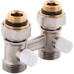 Вузол нижнього під'єднання радіатора прямий KOER 3/4" з кульовим закривом (комплект)