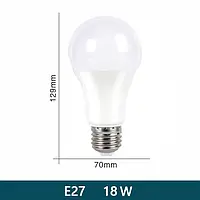 Светодиодная Led лампа 12 вольт 18 Вт 6500к DC 12 V белый холодный свет