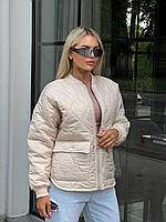 Дыхание весны: Стильная стёганная весенняя женская куртка в стиле Zara для модных образов Беж