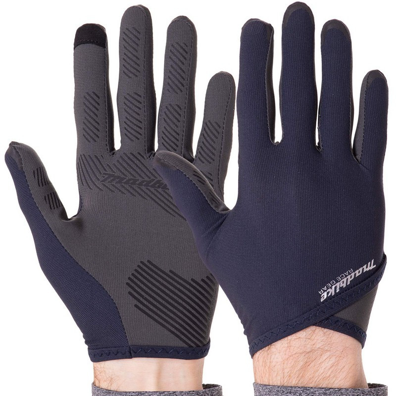 Велорукавиці із закритими пальцями Zelart Madbike SK-16 розмір L Deep Blue-Black