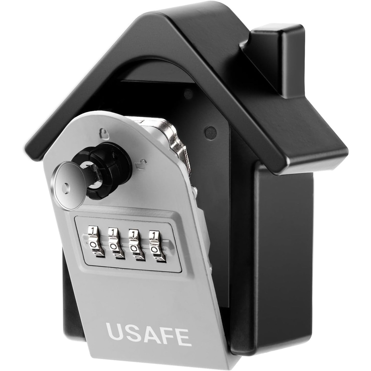 Антивандальный наружный мини сейф для ключей uSafe KS-06, в форме дома, с кодовым замком и ключом, настенный, - фото 1 - id-p1459873278