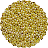 Посипка кондитерська "Кульки рисові в цукровій глазурі (жовті) 5 мм", 25 грам