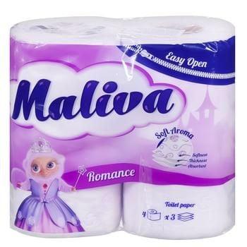 Папір туалетний Maliva ROMANCE 3 шари 4 шт (3800090304937)