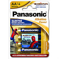 Батарейка PANASONIC LR6 AA Alkaline Power Spiderman blist 4
