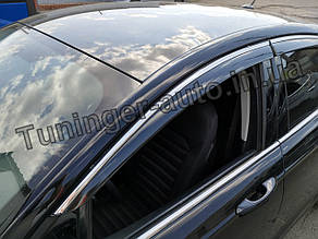 Дефлектори вікон із хром молдингом (вітровики) Ford Fusion 2012-2020 (Fly)