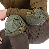 Наколінники та налокітники тактичні з ударостійкого пластику TY-7495-1 олива, фото 2