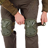 Наколінники та налокітники тактичні з ударостійкого пластику TY-7495-1 олива, фото 3