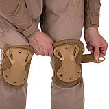 Наколінники та налокітники тактичні з ударостійкого пластику TY-7495-3 хакі, фото 4
