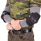 Наколінники та налокітники тактичні з ударостійкого пластику TY-5704-1 чорний, фото 3