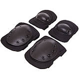 Наколінники та налокітники тактичні з ударостійкого пластику TY-5704-1 чорний, фото 7