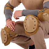 Наколінники та налокітники тактичні з ударостійкого пластику TY-5704-2 хакі, фото 2