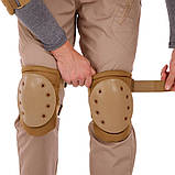 Наколінники та налокітники тактичні з ударостійкого пластику TY-5704-2 хакі, фото 5