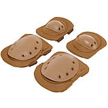 Наколінники та налокітники тактичні з ударостійкого пластику TY-5704-2 хакі, фото 7