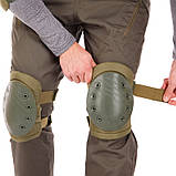 Наколінники та налокітники тактичні з ударостійкого пластику TY-5704-3 олива, фото 3