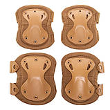 Наколінники та налокітники тактичні з ударостійкого пластику TY-7495-3 хакі, фото 6