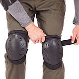 Наколінники та налокітники тактичні з ударостійкого пластику TY-7496-1 чорний, фото 4