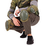 Наколінники та налокітники тактичні з ударостійкого пластику TY-7496-3 олива, фото 2