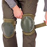 Наколінники та налокітники тактичні з ударостійкого пластику TY-7496-3 олива, фото 3