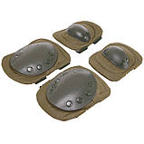 Наколінники та налокітники тактичні з ударостійкого пластику TY-7496-3 олива, фото 6