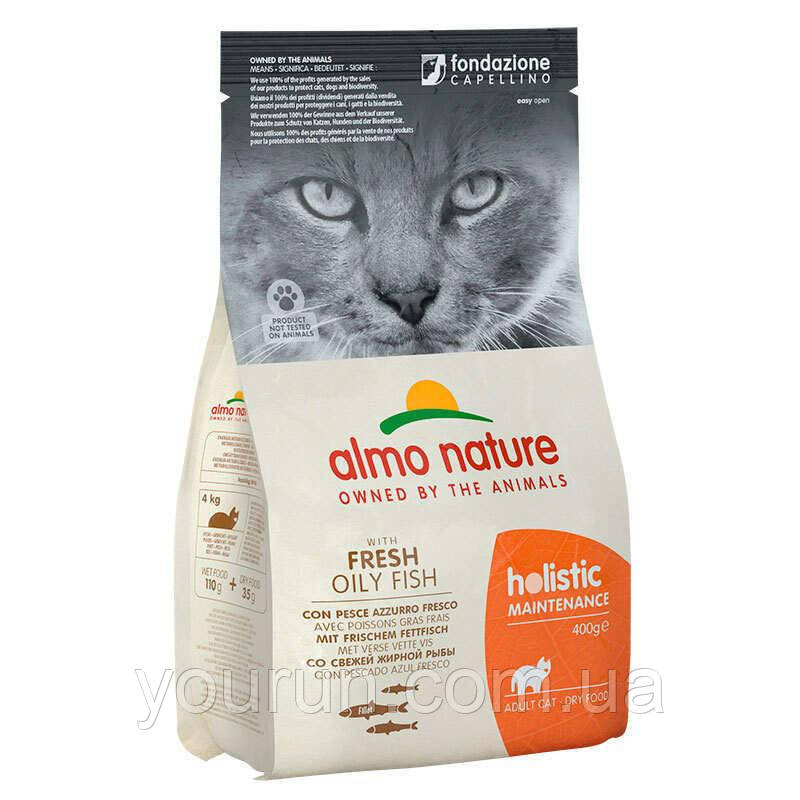 Almo Nature (Альмо Натур) Holistic Cat Fish — Сухий корм для дорослих кішок зі свіжою рибою 400 гр