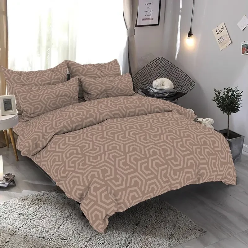 Постільна білизна Коричнева з візерунком Бязь