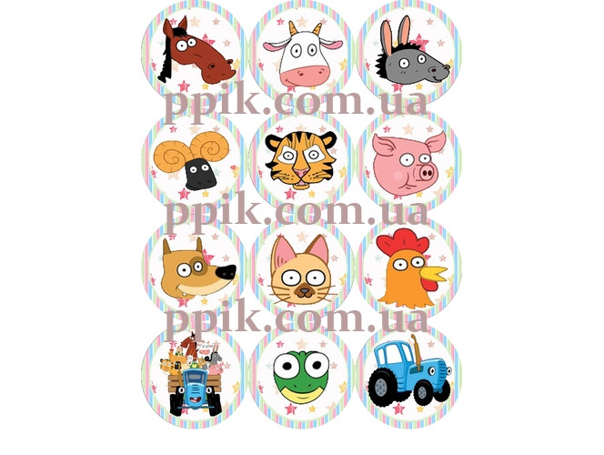 Вафельна картинка Синій трактор 3, фото 1