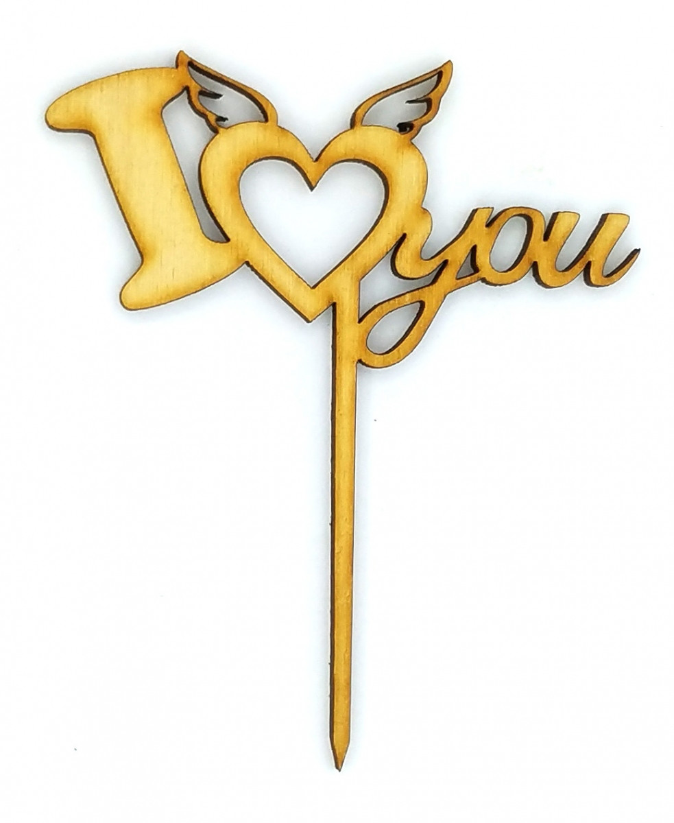 Топер дерев'яний "I love you" 1 шт. 1