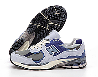 Кроссовки мужские New Balance 2002R голубые, Нью Баланс 2002R натуральная замша, текстиль. код KD-14440