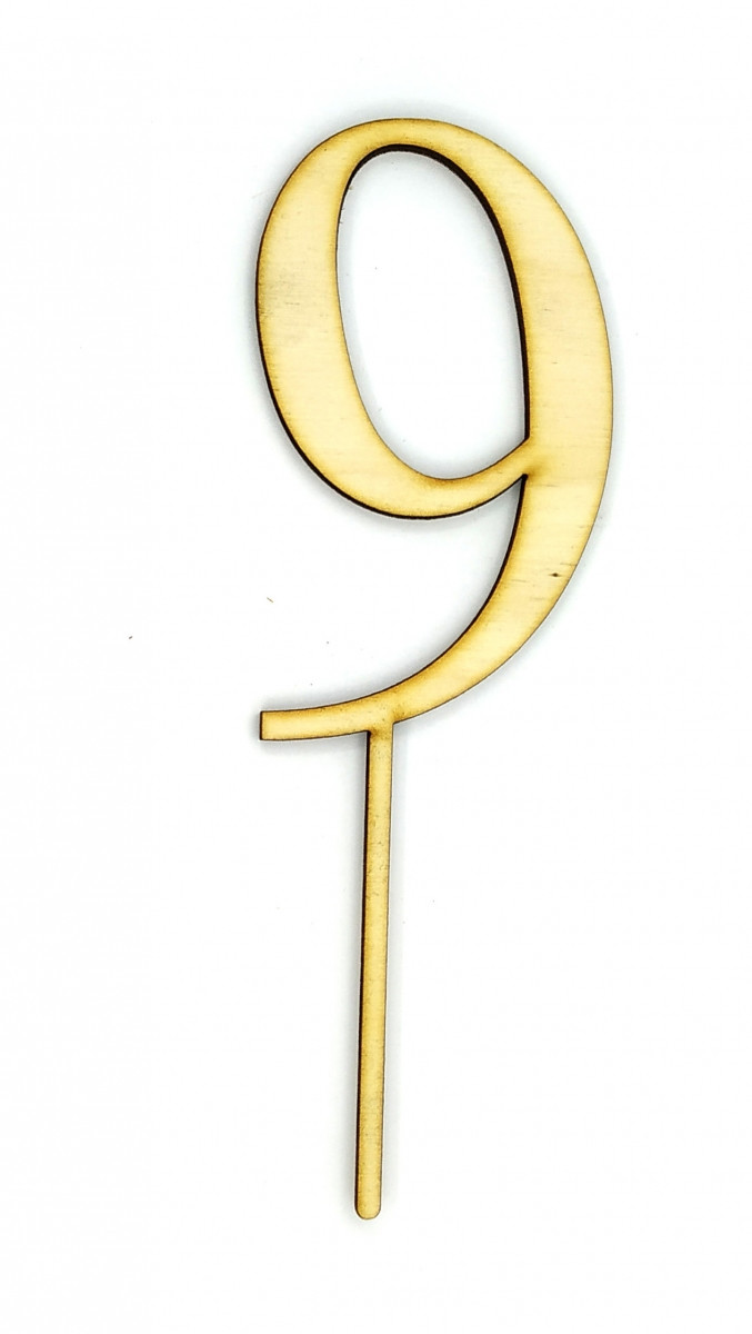 Топер дерев'яний "Цифра 9" 1 шт.