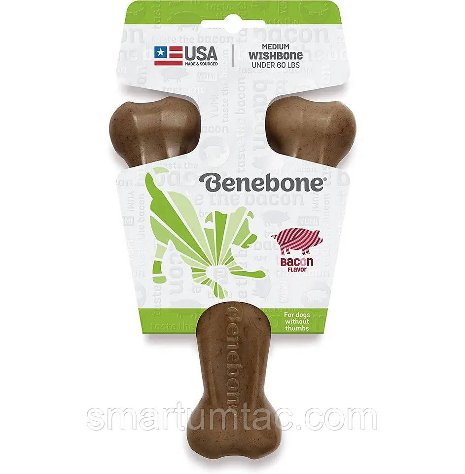 Жувальна іграшка для собак зі смаком бекону Benebone - Wishbone Bacon, М