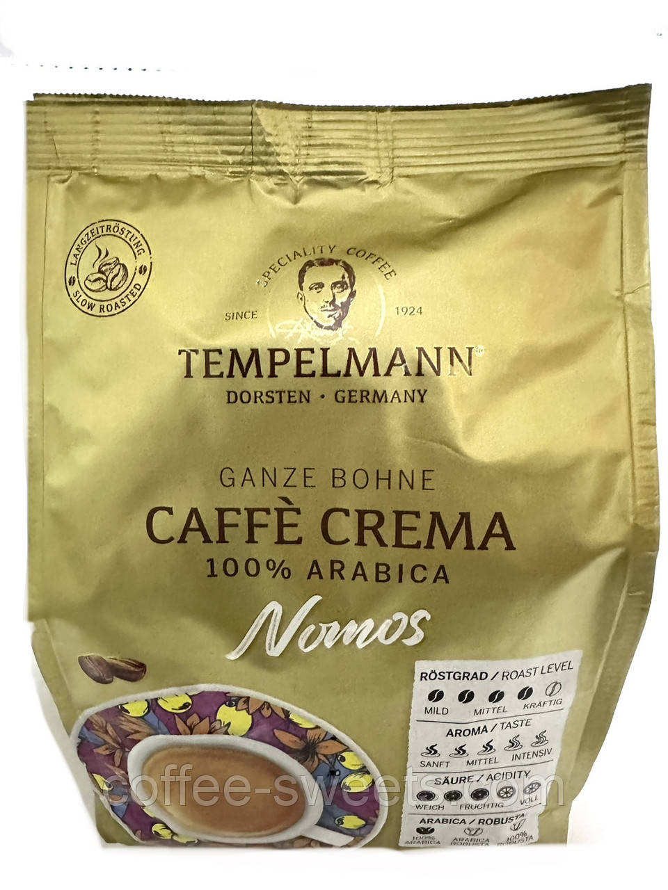 Кава в зернах Tempelmann Nomos Caffe Crema 500 г