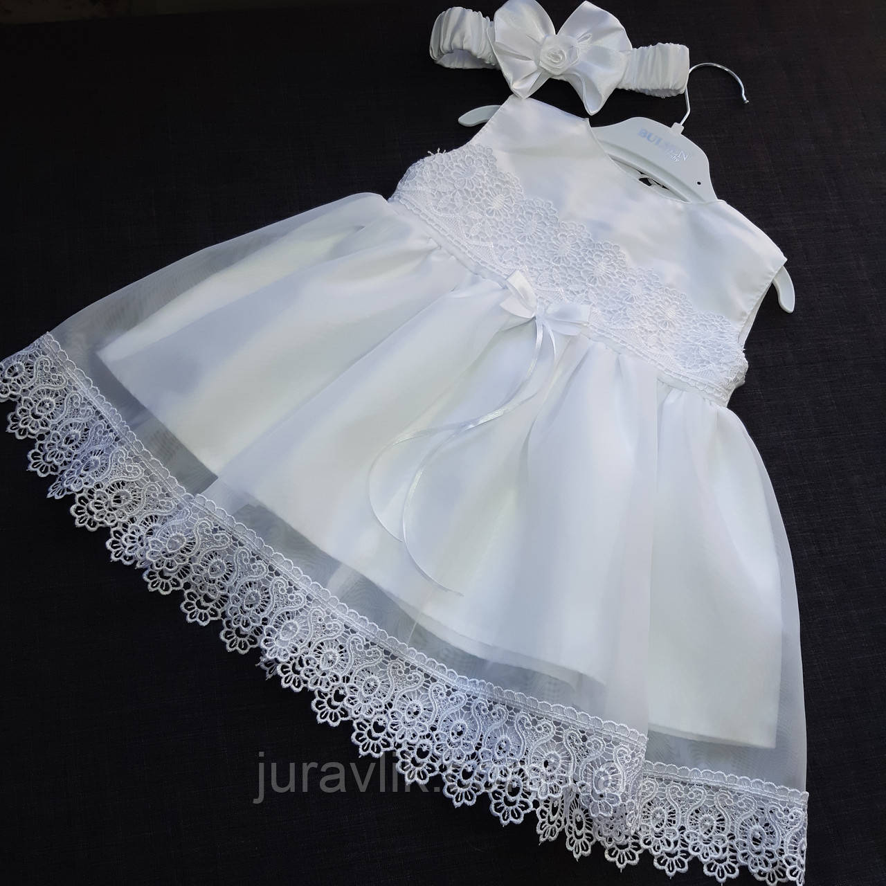 Ошатний костюм для новонародженої 74рост (68-80) Красиве плаття для дівчинки на хрестини Плаття на 1 рік