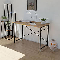 Письменный стол в стиле лофт на черном металлическом каркасе ГАДЖ 1000*550*750 ф-ка НЕМАН Дуб сонома
