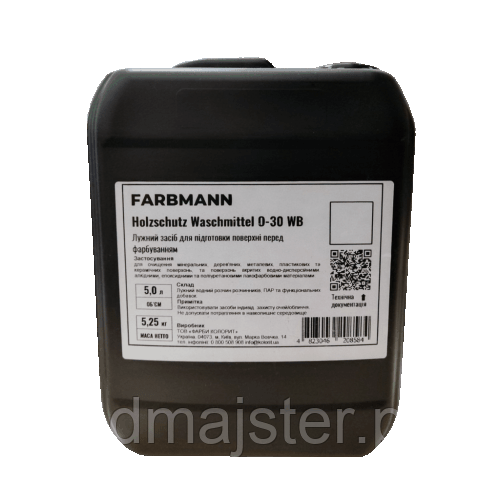 Засіб миючий FARBMANN Holzschutz Waschmittel О-30 WB, 5 л.