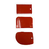 Набір скребків, шпателів кондитерських пластикових, 3 шт, 12х8 см, Master Class, фото 3