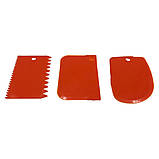 Набір скребків, шпателів кондитерських пластикових, 3 шт, 12х8 см, Master Class, фото 2