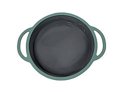 Силіконова форма кругла СЕРА З ГОЛУБИМ