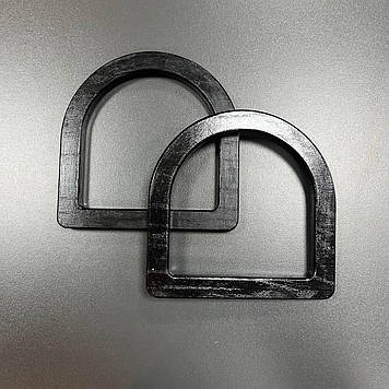 Дерев'яні  ручки для сумки 15 см на 15 см матеріал дуб (пара) колір чорний