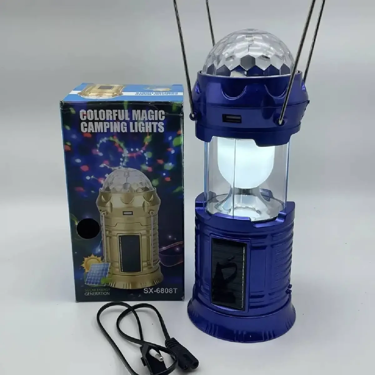 Кемпінговий складаний ліхтар 3в1 SX-6808T на сонячній батареї, фото 1