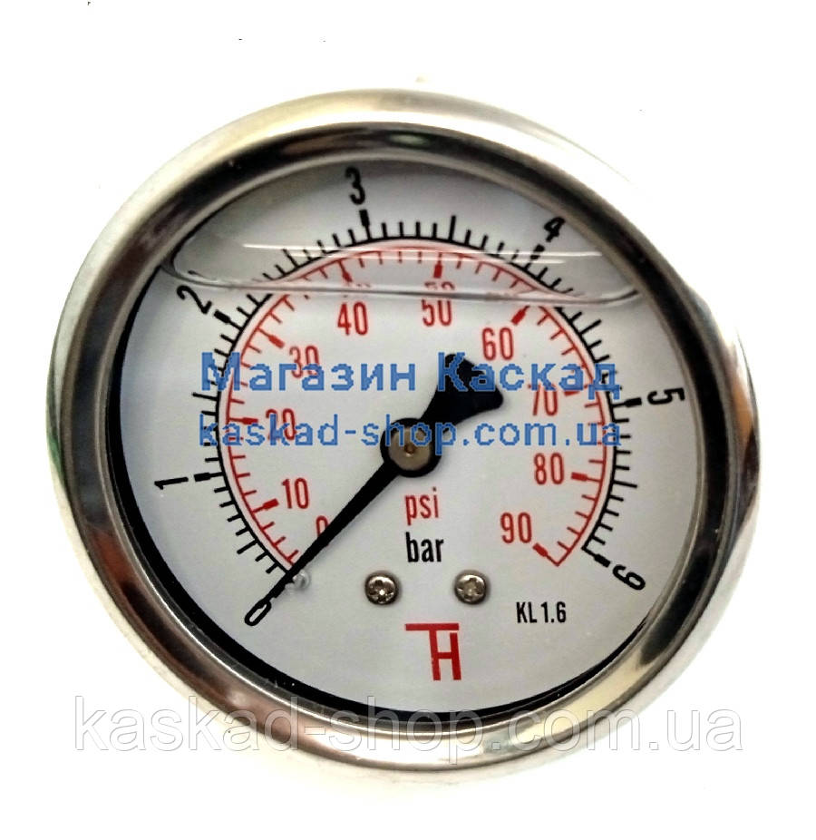 Манометр осьовий 0-4bar D-63mm пневмосистемної системи цементоваза (муковоза або кормовоза).