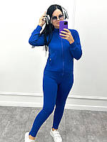 Жіночий костюм спортивний, двонитка на осінь | Трикотажний комплект кофта на блискавці + штани | Норма