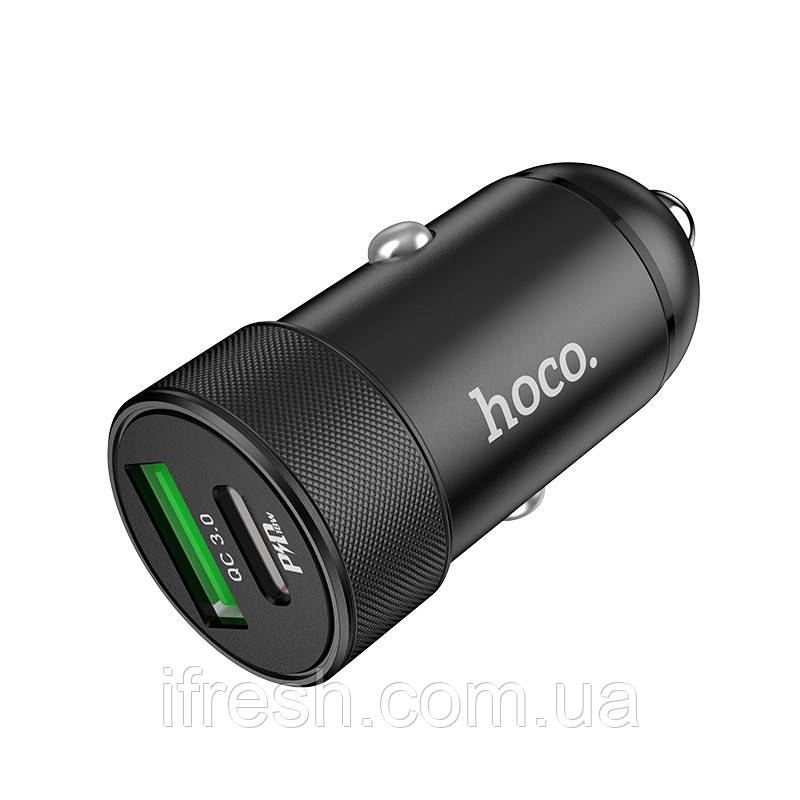 Автомобільний зарядний пристрій Hoco Z32B Speed UP PD20W+QC3.0, Black (6931474739797)
