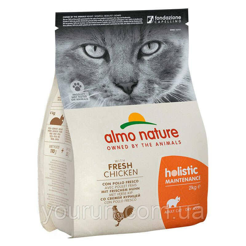 Almo Nature (Альмо Натюр) Holistic Cat — Сухий корм для дорослих кішок зі свіжою куркою 2 кг