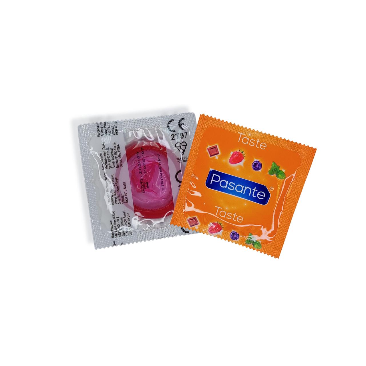 Презервативи Pasante Tropical зі смаком Полуниці Рожевий 1 шт
