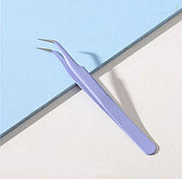 Пінцет із вигнутим гострим кінчиком для нарощування вій Фіолетовий В-2