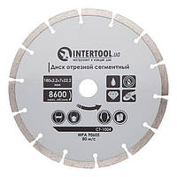 Диск отрезной сегментный алмазный, 180 мм, 16-18% INTERTOOL CT-1004