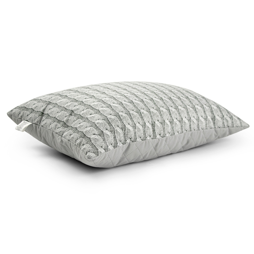 Стеганная подушка для сна 50х70 "Grey Braid" силиконизированное волокно шарики в микрофибре (310.52) - фото 3 - id-p1934330752