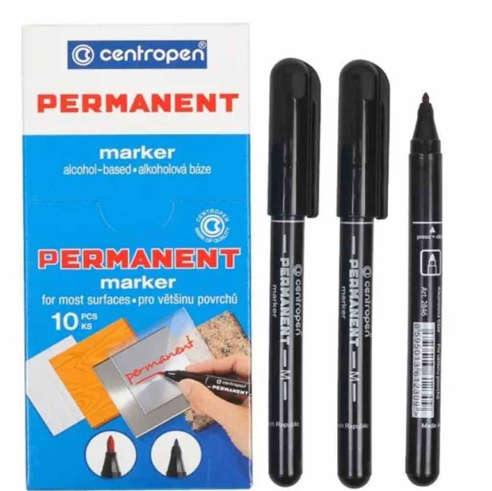 Маркери Перманентні 2846  чорні упаковка 10  штук, фото 1