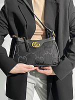 Gucci Aphrodite Shoulder Bag Black Textile GG