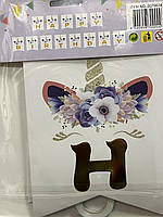 Гірлянда - прапорці "Єдиноріг з квітами", англ, Гирлянда-флажки "Happy Birthday. Единорог", фото 2